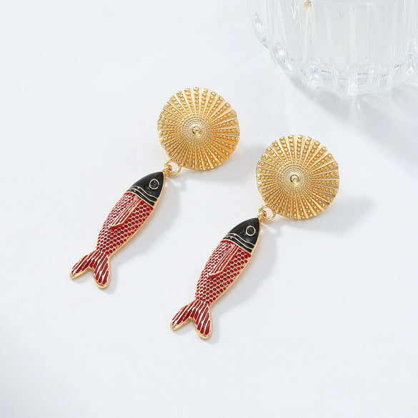 Wholesale Women's Zinc Alloy Animal Zodiac Style Electroplated Pendant Earrings
