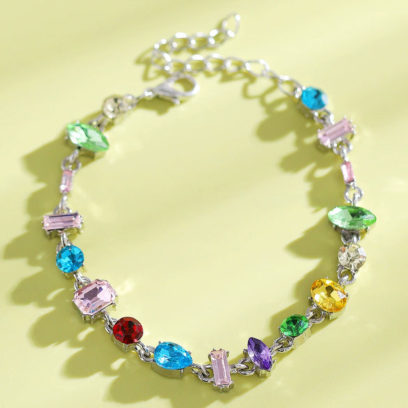 Wholesale Women's Zinc Alloy Bracelet With Geometric And Drop Shape Patterns Set With Diamonds
