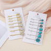 Wholesale Women's Zinc Alloy Electroplated Water Drops Flower Shaped Hair Clip Turquoise Hair Accessories