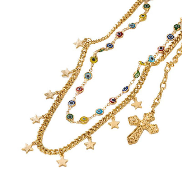 Wholesale Women's Zinc Alloy Fivepointed Star Pendant Tassel Street Punk Waist Chain