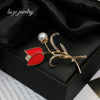 Wholesale Women's Zinc Alloy Flower Shaped Electroplated Brooch Accessories
