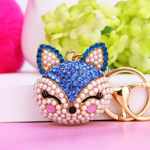 Wholesale Women's Zinc Alloy Fox Head Car Keychain And Bag Pendant Cute Creative Cartoon Animation Design