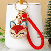 Wholesale Women's Zinc Alloy Fox Head Car Keychain And Bag Pendant Cute Creative Cartoon Animation Design