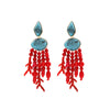 Wholesale Women's Zinc Alloy Geometric Earrings With Red Branch Tassel Light Luxury Style Electroplating