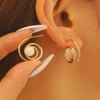 Wholesale Women's Zinc Alloy Geometric Electroplated Cring Earrings With Natural Stone Pearls