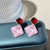Wholesale Women's Zinc Alloy Geometric Little Fresh Rhombus Electroplated Earrings
