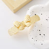 Wholesale Women's Zinc Alloy Hollow Metal Bow Spring Clip Hairpin With Electroplating And Baroque Style And Rhinestones