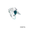 Wholesale Women's Zinc Alloy Hummingbird Ring With Diamond Design
