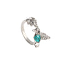Wholesale Women's Zinc Alloy Hummingbird Ring With Diamond Design