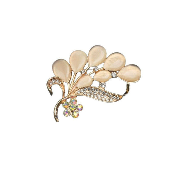 Wholesale Women's Zinc Alloy Leaf Shaped Simple Style Brooch With Electroplating