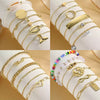 Wholesale Women's Zinc Alloy Multilayer Bracelet Retro Simple Style With Heart And Geometric Patterns Electroplated