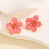 Wholesale Women's Zinc Alloy Oil Dripping Flower Earrings