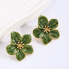 Wholesale Women's Zinc Alloy Oil Dripping Flower Earrings