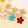 Wholesale Women's Zinc Alloy Oil Dripping Flower Earrings