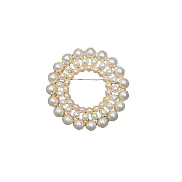 Wholesale Women's Zinc Alloy Pearl Brooch With Star And Heart Shapes Electroplated Clothing Accessories Jewelry