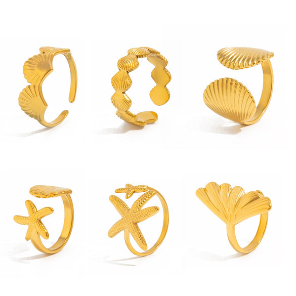 Wholesale Women's Zinc Alloy Star Geometric Metal Ring With Electroplating