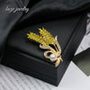 Wholesale Women's Zinc Alloy Wheat Spike Leaf Fashion Brooch With Electroplating