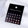 Wholesale Women's Zircon Earrings Set Zinc Alloy Geometric Style Diamond Design
