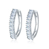 Wholesale Women's Zircon Earrings With Large Circle Shape And Single Row Crystal Featuring Flower Pattern And Electroplating Treatment