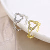 Wholesale Women's Zircon Heart Geometric Open Adjustable Ring