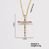 Wholesale Women's Zircon Multicolor Cross Twisted Chain Necklace Fashion Geometric Style