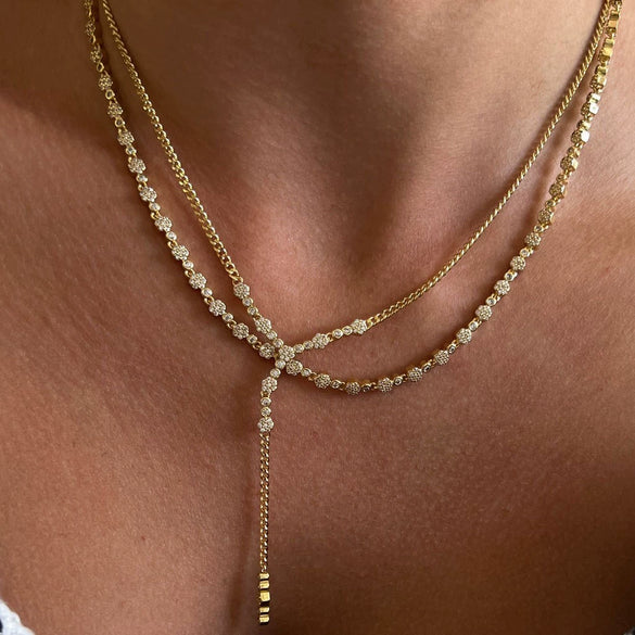 Wholesale Women's Zircon Pendant Necklace With Artificial Crystal And Copper Geometric Style Furnace Vacuum Plating And Electroplating Treatment