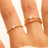 Wholesale Women's Zirconencrusted Copper Flower Ring Light Luxury Style