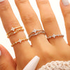 Wholesale Women's Zirconencrusted Copper Flower Ring Light Luxury Style