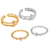 Wholesale Women's Zirconencrusted Copper Flower Ring Light Luxury Style