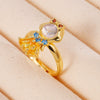 Wholesale Women's Zirconia Ring Copper Geometric Cartoon Characters Electroplated Style