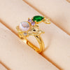 Wholesale Women's Zirconia Ring Copper Geometric Cartoon Characters Electroplated Style