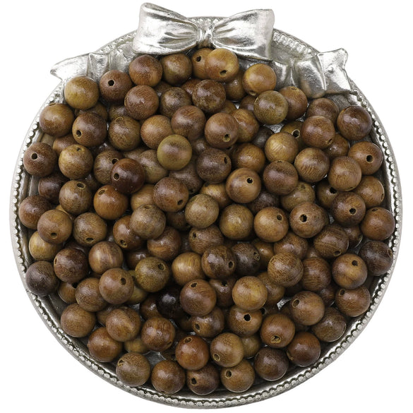 Wholesale Wood Beaded Accessories Chicken Wings Style Round Green Sandalwood Beads For Bracelet Necklace