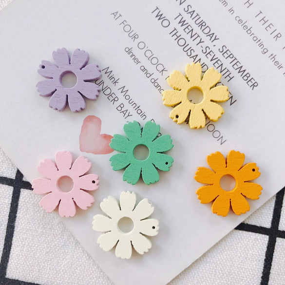 Wholesale Wood Candy Color Flower Earrings Jewelry Accessories