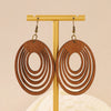 Wholesale Wood Earrings With Geometric And Leaves Pattern Hollow And Cutting Design For Women