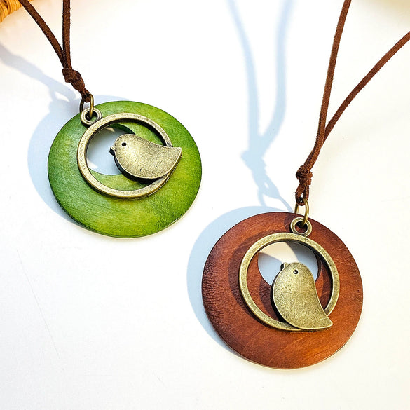 Wholesale Wooden Animal Zodiac Pendant Necklace Dripping Oil Treatment Long Sweater Chain