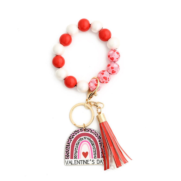 Wholesale Wooden Bead Love Bracelet With Keychain Modern Minimalist Style