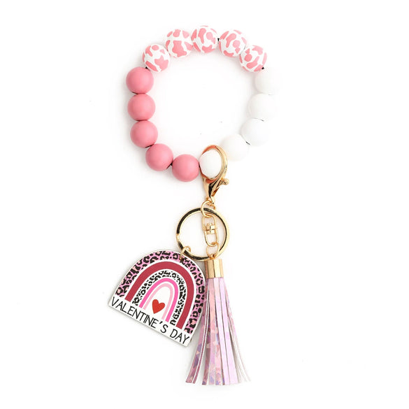 Wholesale Wooden Bead Love Bracelet With Keychain Modern Minimalist Style