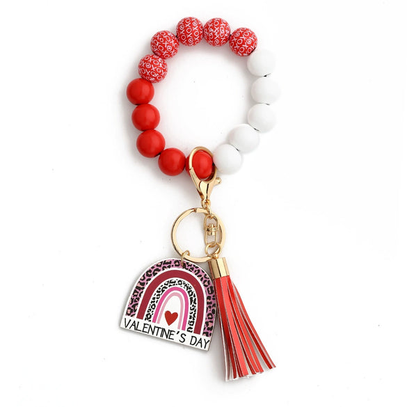 Wholesale Wooden Bead Love Bracelet With Keychain Modern Minimalist Style