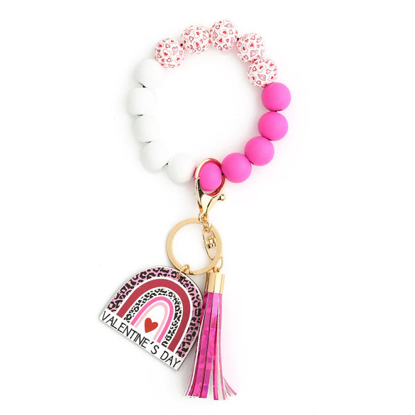 Wholesale Wooden Bead Love Bracelet With Keychain Modern Minimalist Style