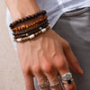 Wholesale Wooden Beaded Handmade Men's Hiphop Bracelet