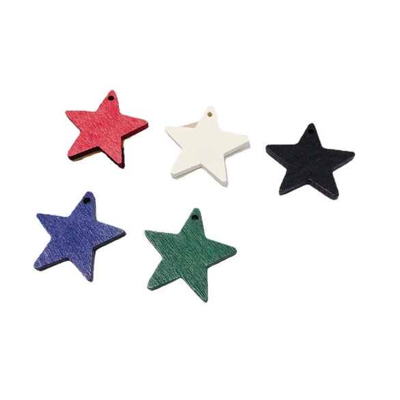 Wholesale Wooden Fivepointed Star Earrings Jewelry Accessories Handmade