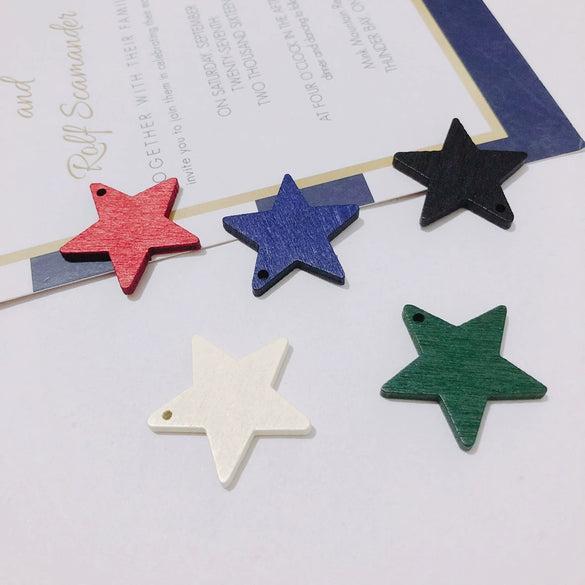 Wholesale Wooden Fivepointed Star Earrings Jewelry Accessories Handmade