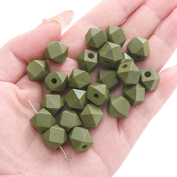 Wholesale Wooden Geometric Octagonal Beads As Handmade Bracelet Necklace Pendant Accessories