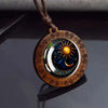 Wholesale Wooden Pendant Necklace With Artificial Crystal Inlaid Geometric Pattern Vintage Style
