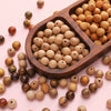 Wholesale Wooden Round Beads Antique Handmade Jewelry Bracelet Accessories With Oil Treatment And Geometric Style
