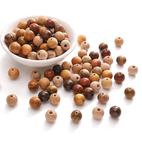 Wholesale Wooden Round Beads Antique Handmade Jewelry Bracelet Accessories With Oil Treatment And Geometric Style