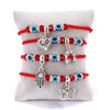Wholesale Woven Adjustable Bracelet With Butterfly Turtle Owl Palm Blue Eyes Evil Eye Red Rope In Heart U Shape And Geometric Pattern