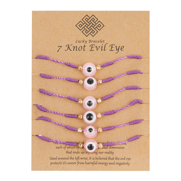 Wholesale Woven Adjustable Evil Eye Bracelet With Blue Eyes Handmade Cord Unisex And Women's
