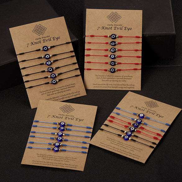 Wholesale Woven Adjustable Evil Eye Bracelet With Blue Eyes Handmade Cord Unisex And Women's