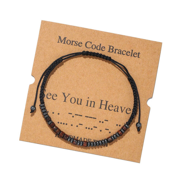 Wholesale Woven Bracelet Geometric Wood Handmade Unisex Fashion